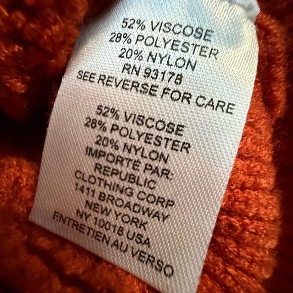 ✨ Truth by Republic Burnt Orange V Neck Sweater Size M - Picture 6 of 8